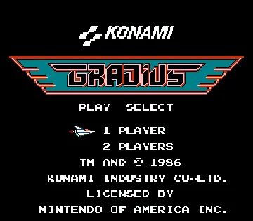 Gradius (Europe) screen shot title